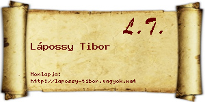 Lápossy Tibor névjegykártya
